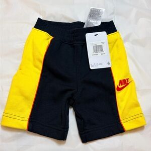 Nike Kids Black and Yellow Athletic Shorts